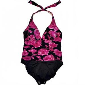 Magicsuit by Miraclesuit Ruched Rose Floral 1 Piece Swimsuit
